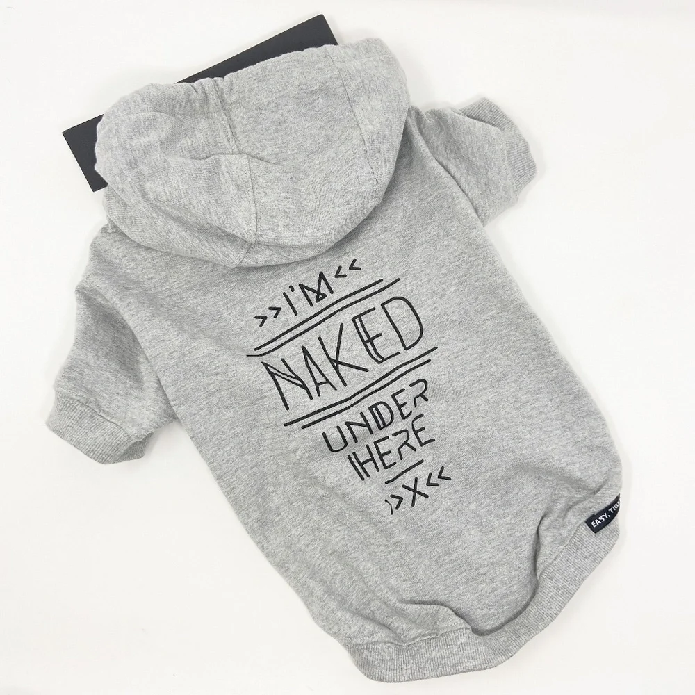 EASY TIGER | Graphic Dog Hoodie Grey Fleece Medium